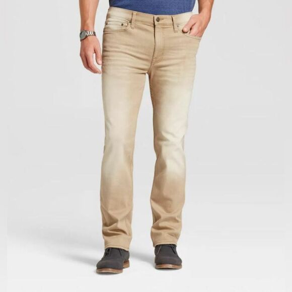 Goodfellow & Co. Mens Kakhi Tan Slim Denim Jeans Size 32W x 32L - Picture 1 of 5